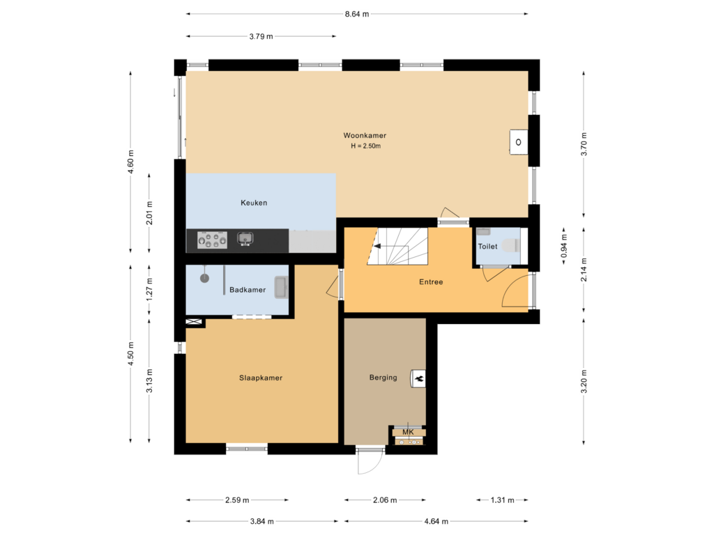 View floorplan of Begane grond of Duinlaan 5-700