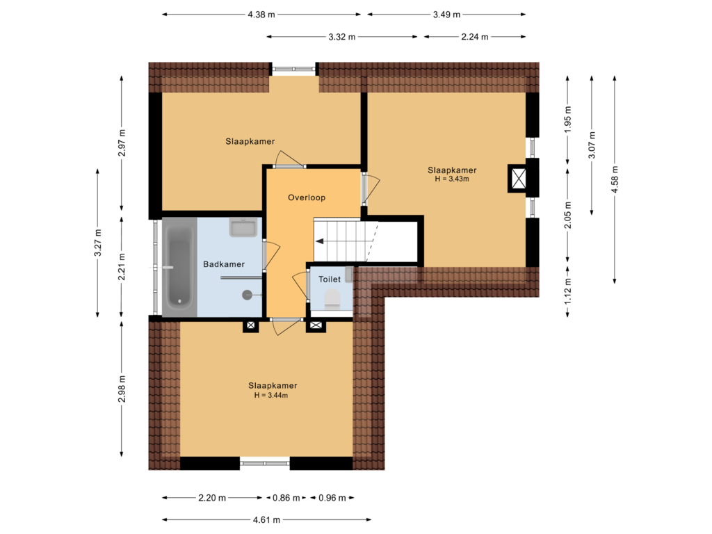 View floorplan of Eerste verdieping of Duinlaan 5-700