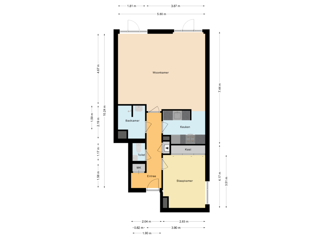 Bekijk plattegrond van Appartement van Eisenhowerstraat 224