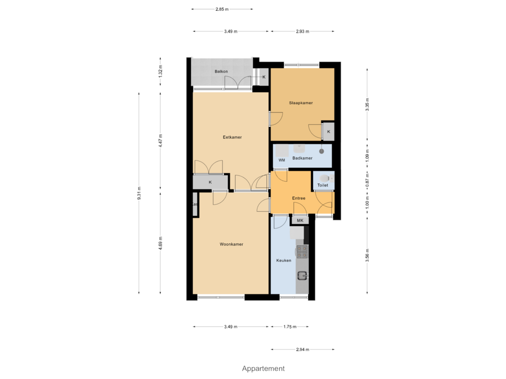 Bekijk plattegrond van Appartement van Slotermeerlaan 179-2