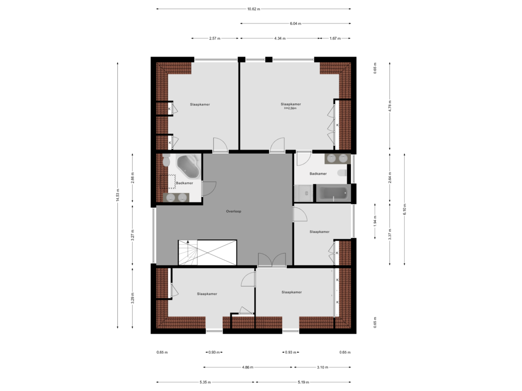 View floorplan of 1e Verdieping of Westlaan 48