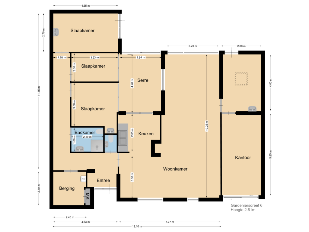 Bekijk plattegrond van First floor van Gardeniersdreef 6