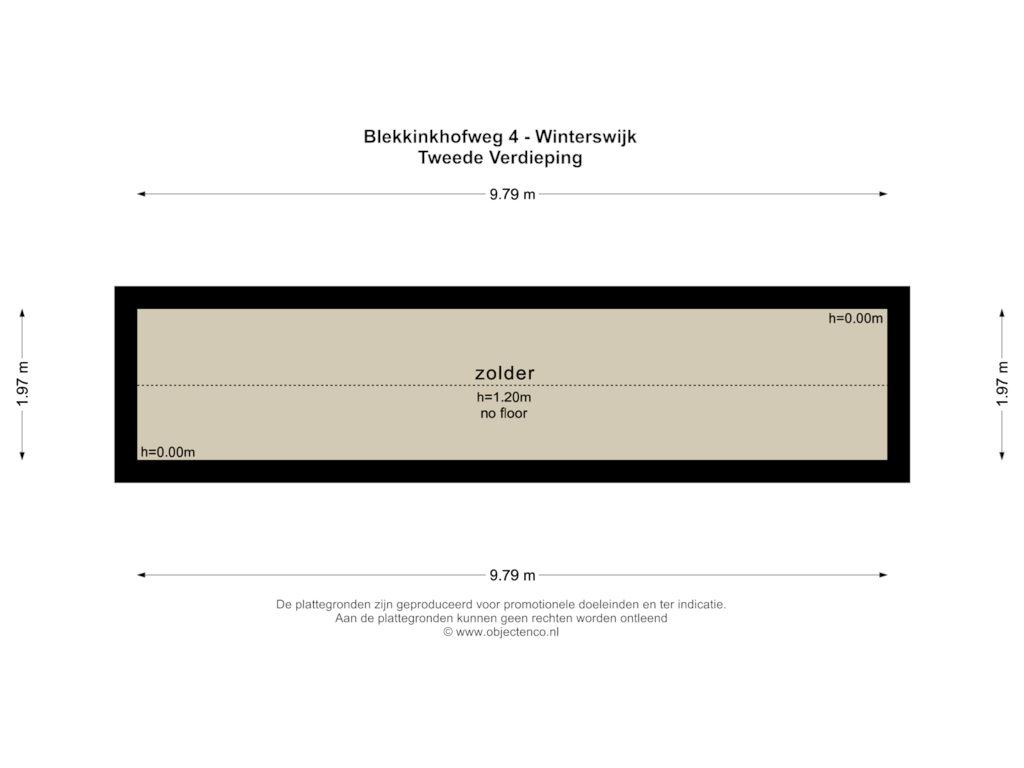 Bekijk plattegrond van TWEEDE VERDIEPING van Blekkinkhofweg 4