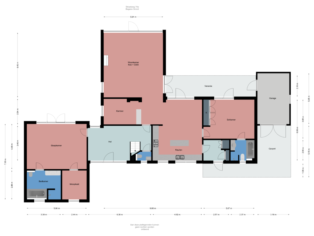 View floorplan of Begane Grond of Straatweg 74-A