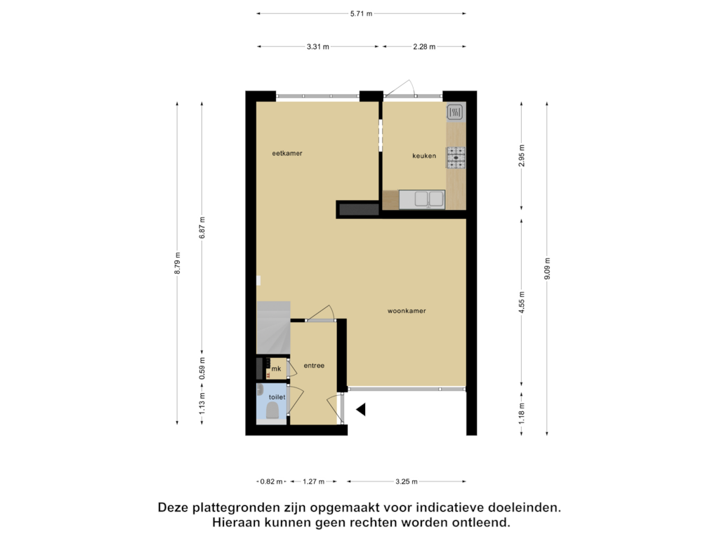 Bekijk plattegrond van Begane Grond van Van Oldenbarneveltstraat 4