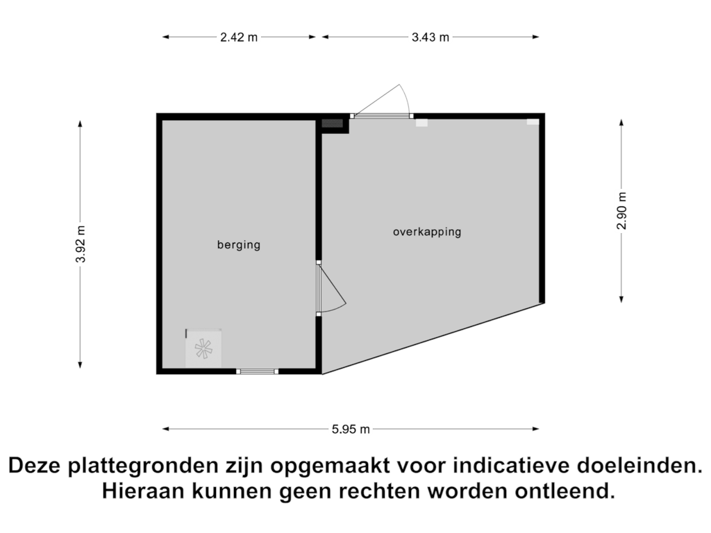 Bekijk plattegrond van Berging van Van Oldenbarneveltstraat 4