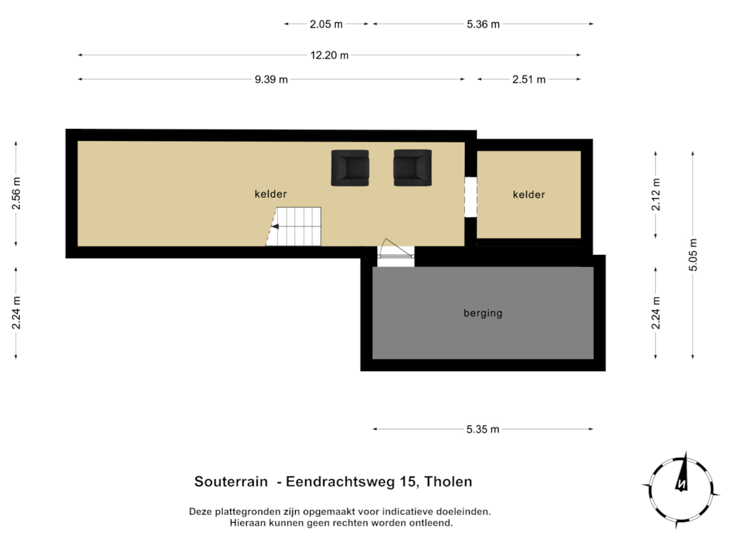 Bekijk plattegrond van Souterrain van Eendrachtsweg 15