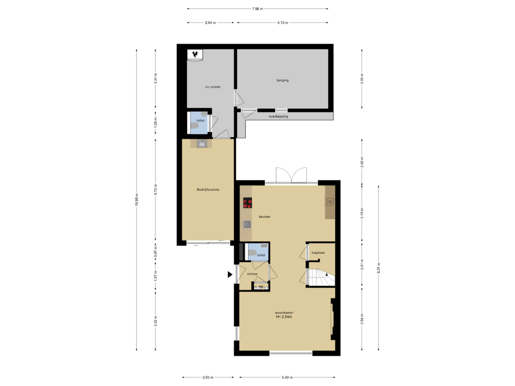 Bekijk plattegrond van Begane Grond van Vrouwkespad 8