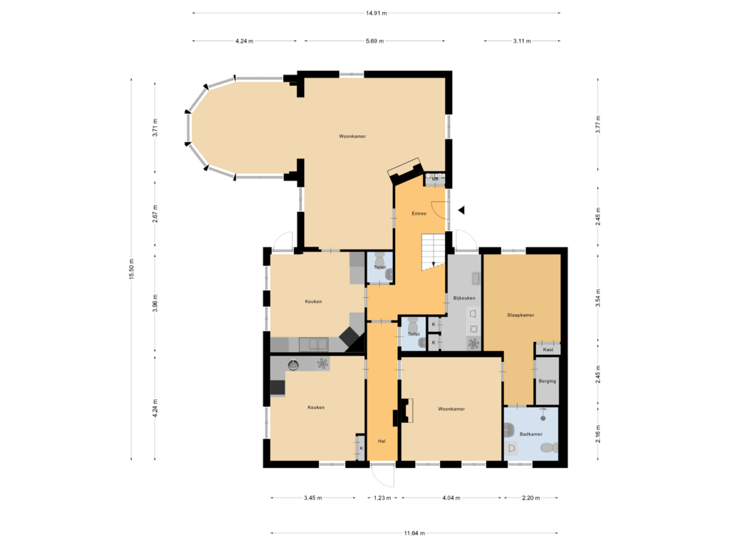 Bekijk plattegrond van Begane Grond van Rossweg 4