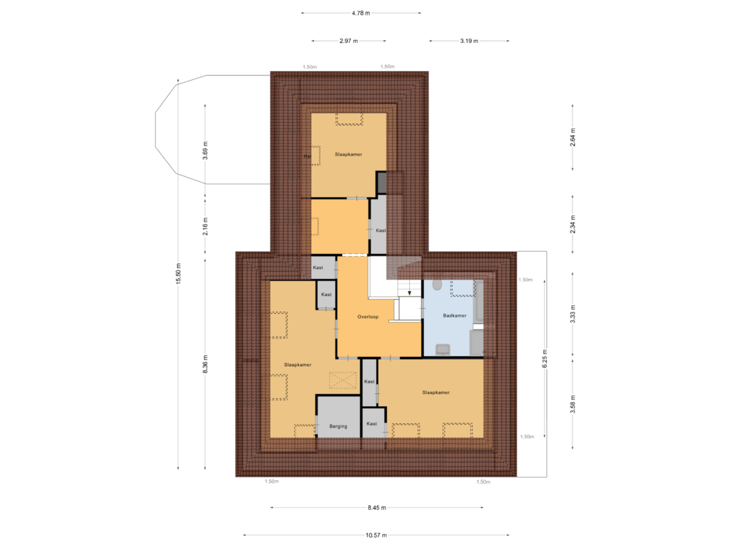 Bekijk plattegrond van Eerste Verdieping van Rossweg 4