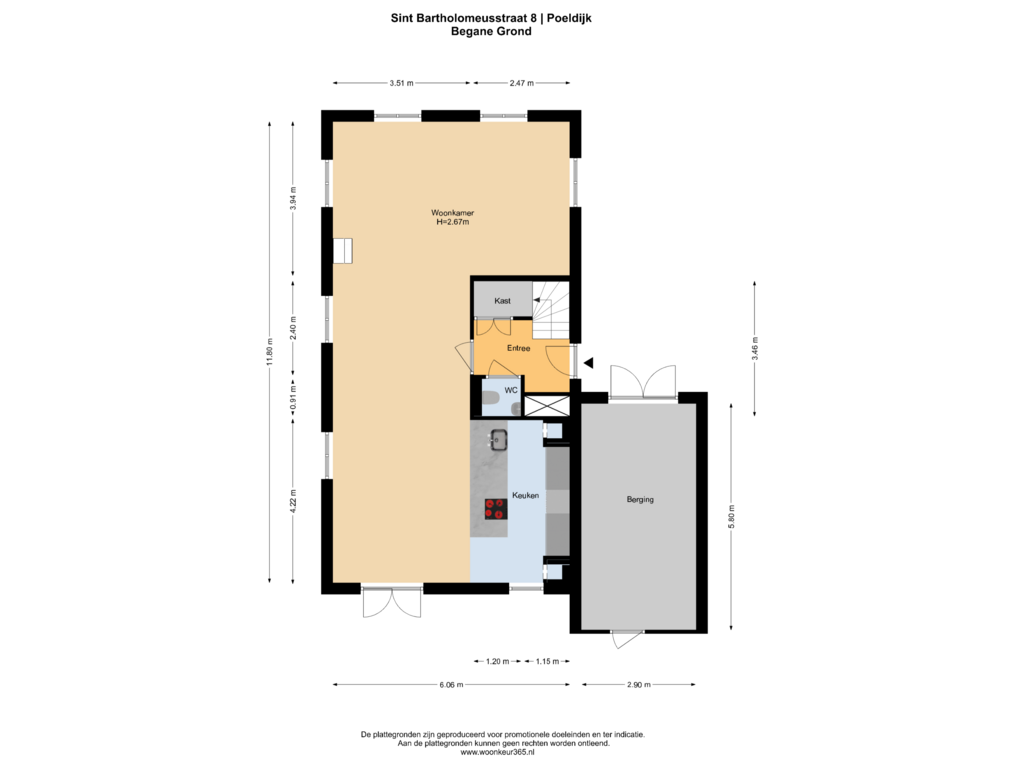 Bekijk plattegrond van Begane Grond van Sint Bartholomeusstraat 8