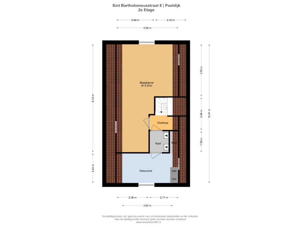 View floorplan of 2e Etage of Sint Bartholomeusstraat 8