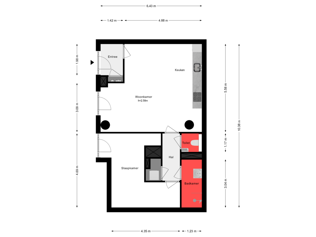 Bekijk plattegrond van Begane Grond van Polenstraat 84-E