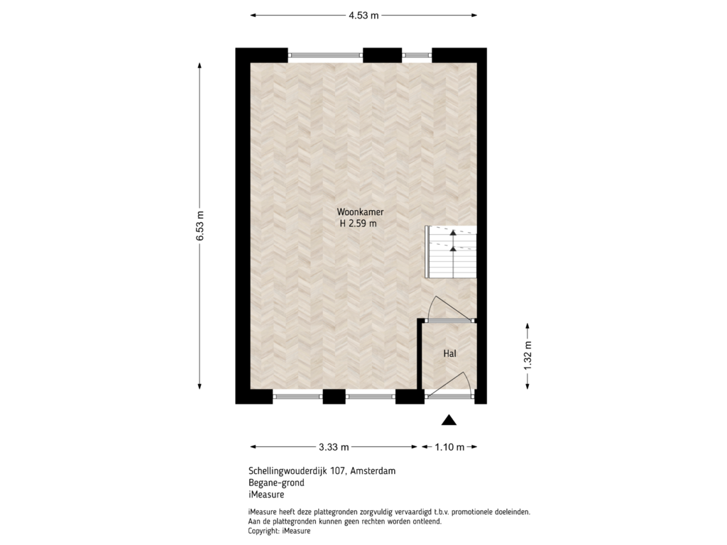 View floorplan of Begane-grond of Schellingwouderdijk 107