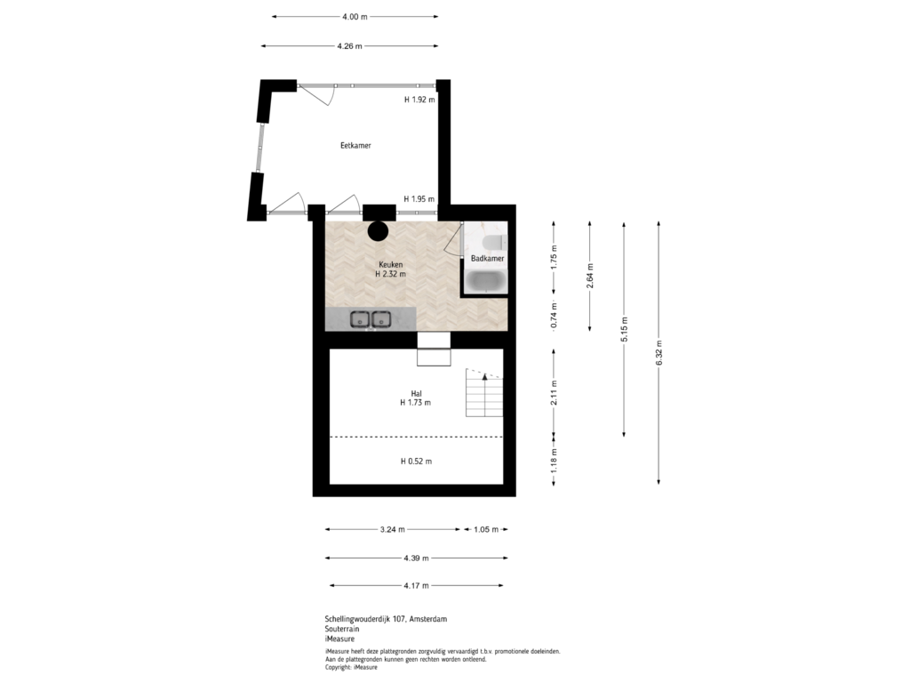 View floorplan of Souterrain of Schellingwouderdijk 107