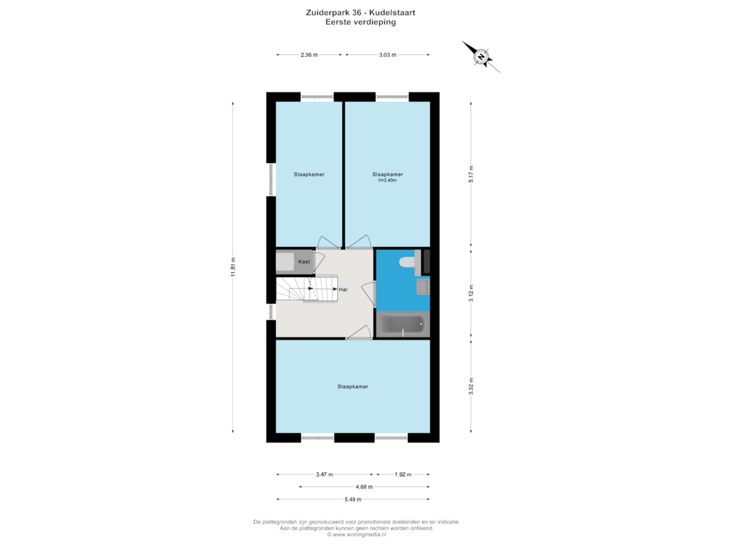 Bekijk plattegrond van Eerste verdieping van Zuiderpark 36