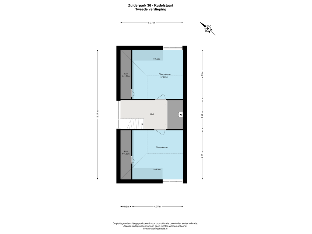 Bekijk plattegrond van Tweede verdieping van Zuiderpark 36