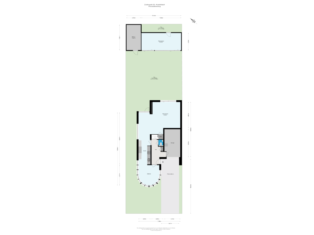 Bekijk plattegrond van Perceeltekening van Zuiderpark 36