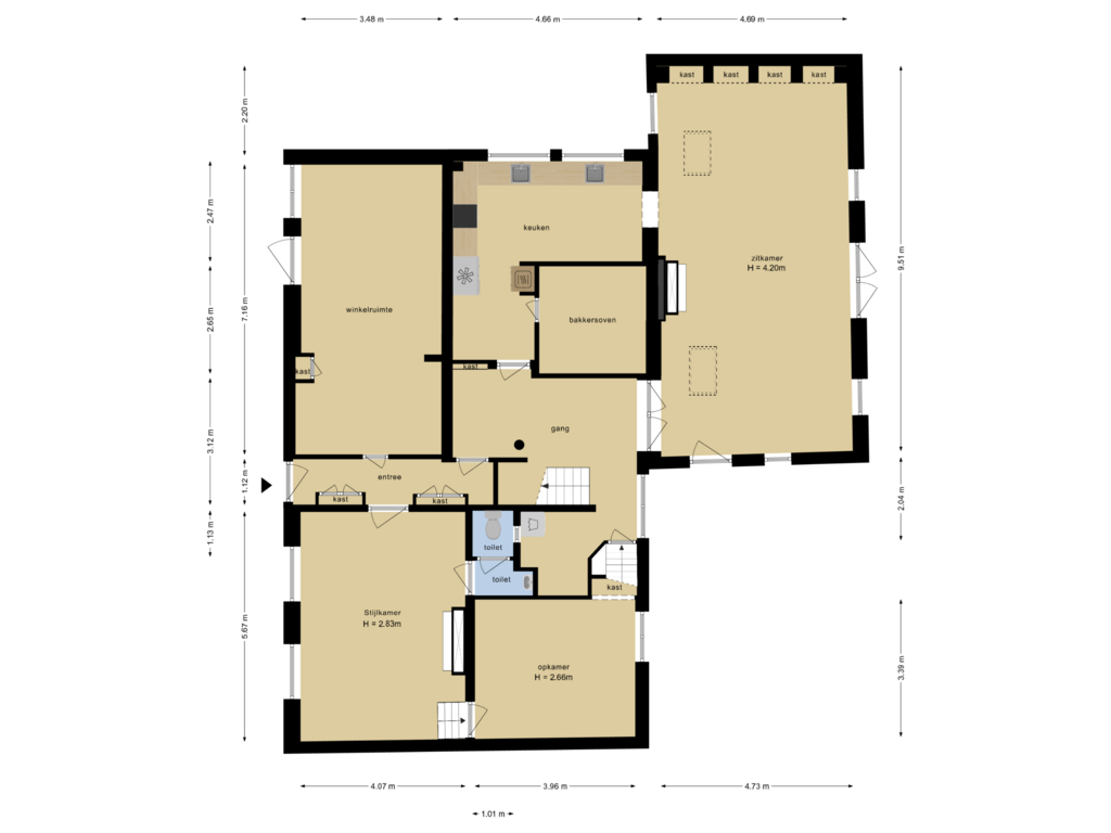 Bekijk plattegrond van Begane Grond van Onderstraat 1