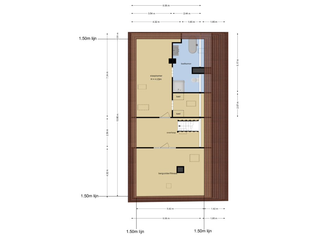 Bekijk plattegrond van Eerste Verdieping van Onderstraat 1