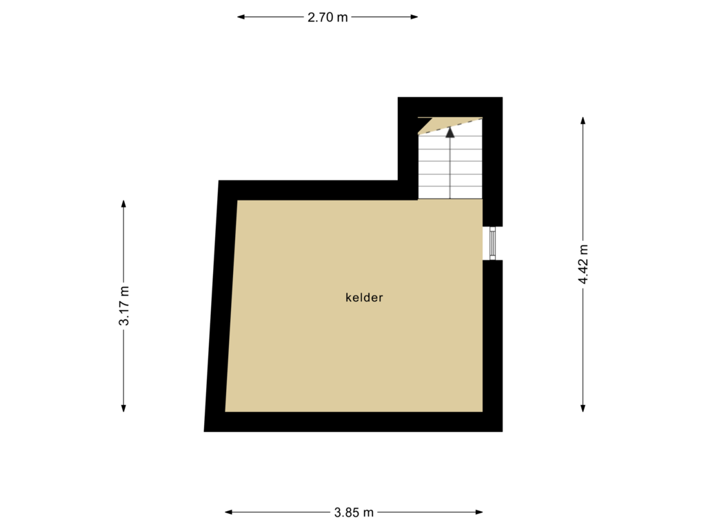 Bekijk plattegrond van kelder van Onderstraat 1