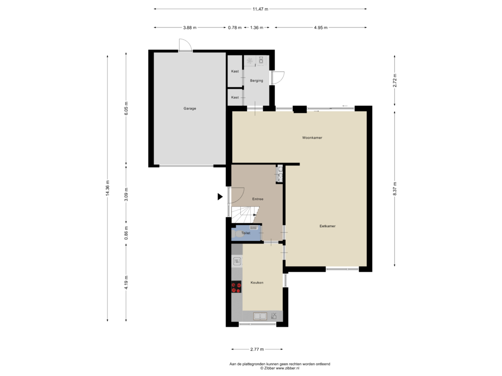 Bekijk plattegrond van Begane grond van Reusensestraat 30