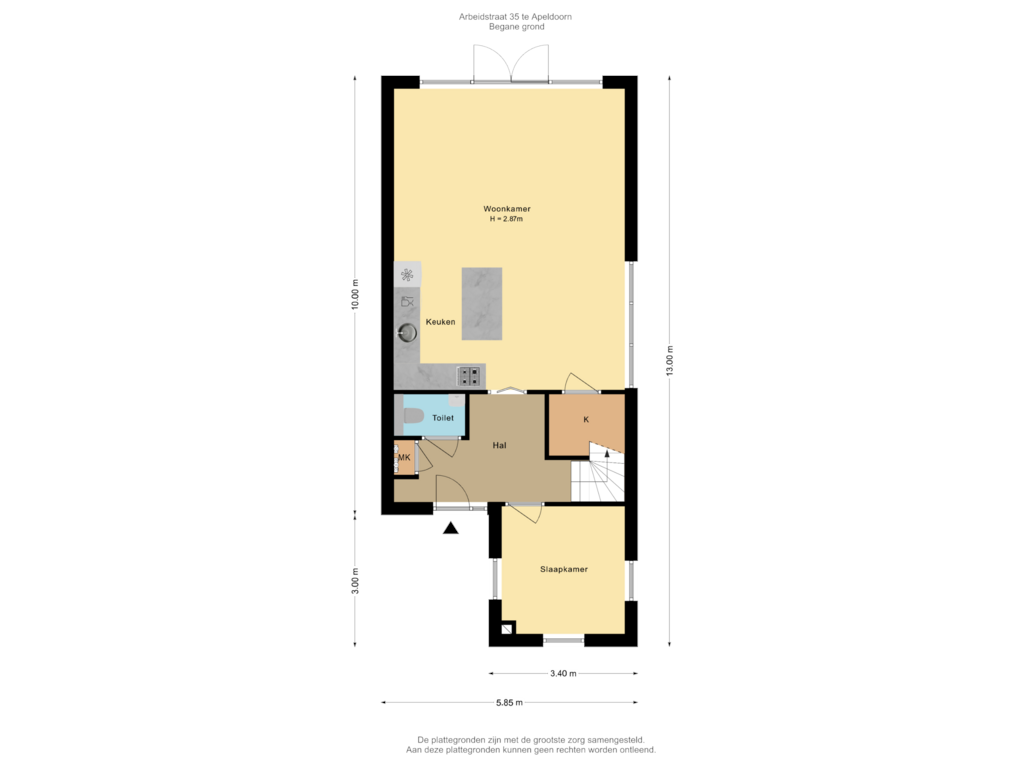 Bekijk plattegrond van Begane grond van Arbeidstraat 35