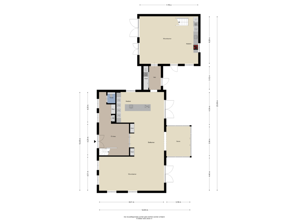 Bekijk plattegrond van Begane grond van Hoevenseweg 1-A