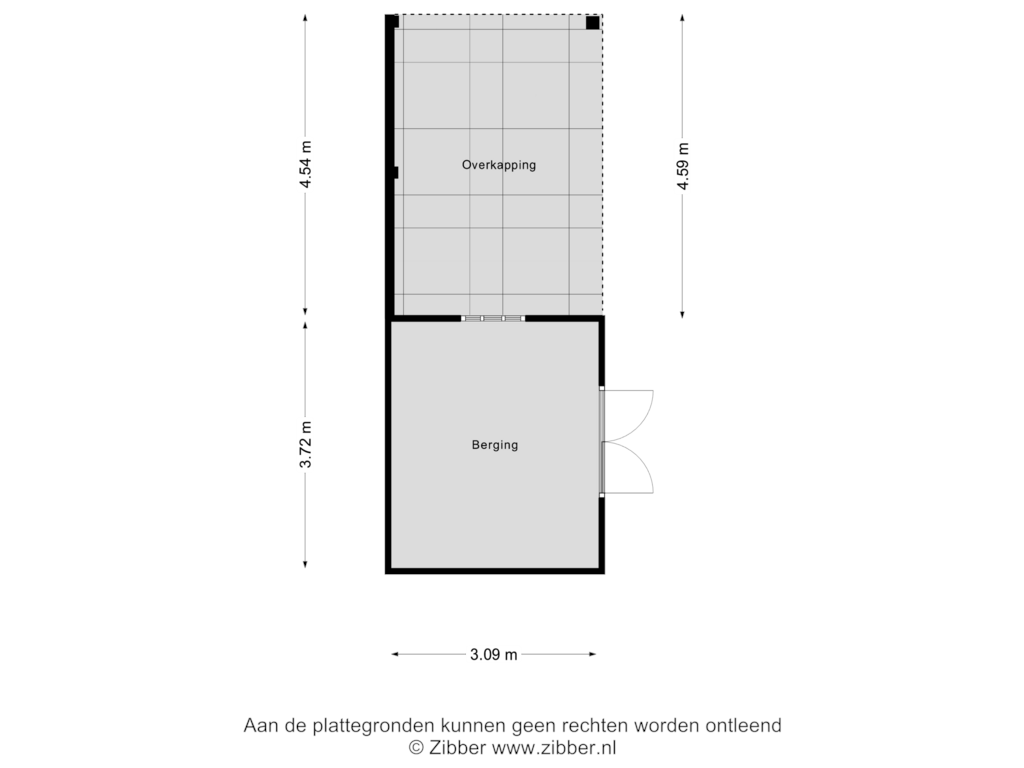 Bekijk plattegrond van Berging van Hoevenseweg 1-A