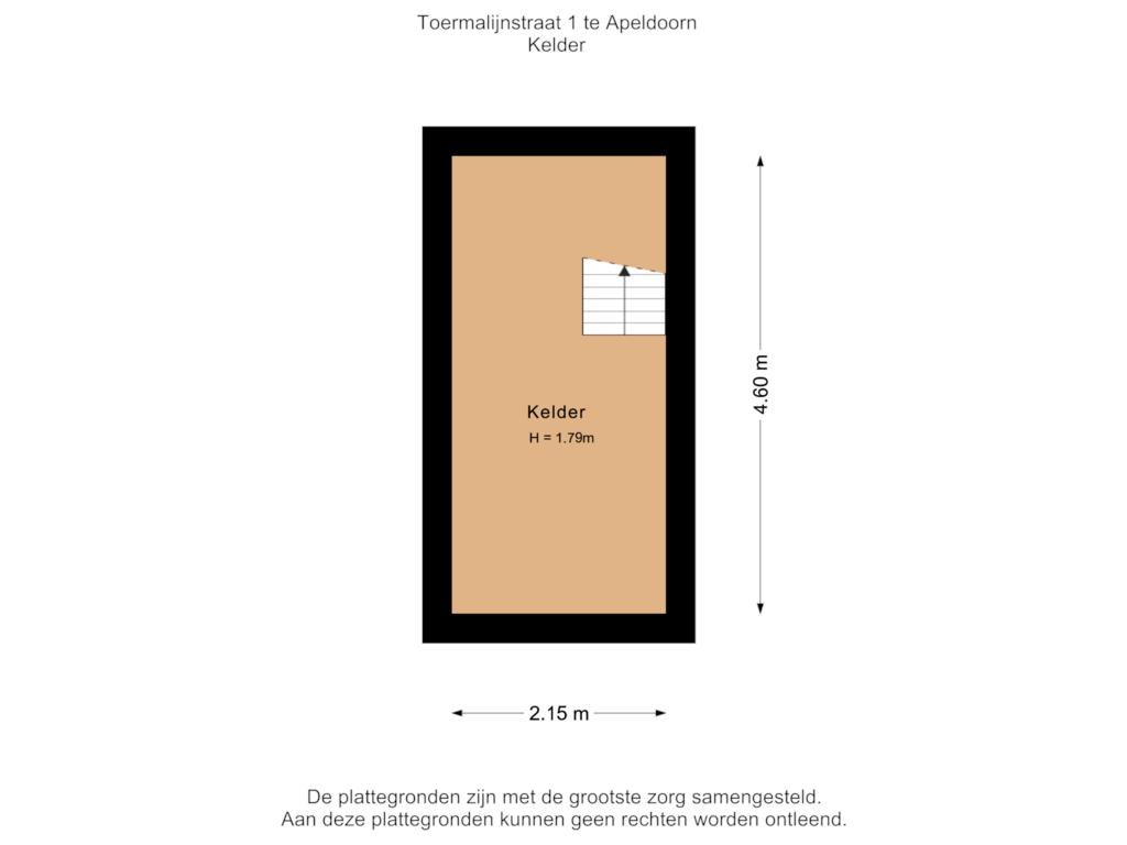 Bekijk plattegrond van Kelder van Toermalijnstraat 1