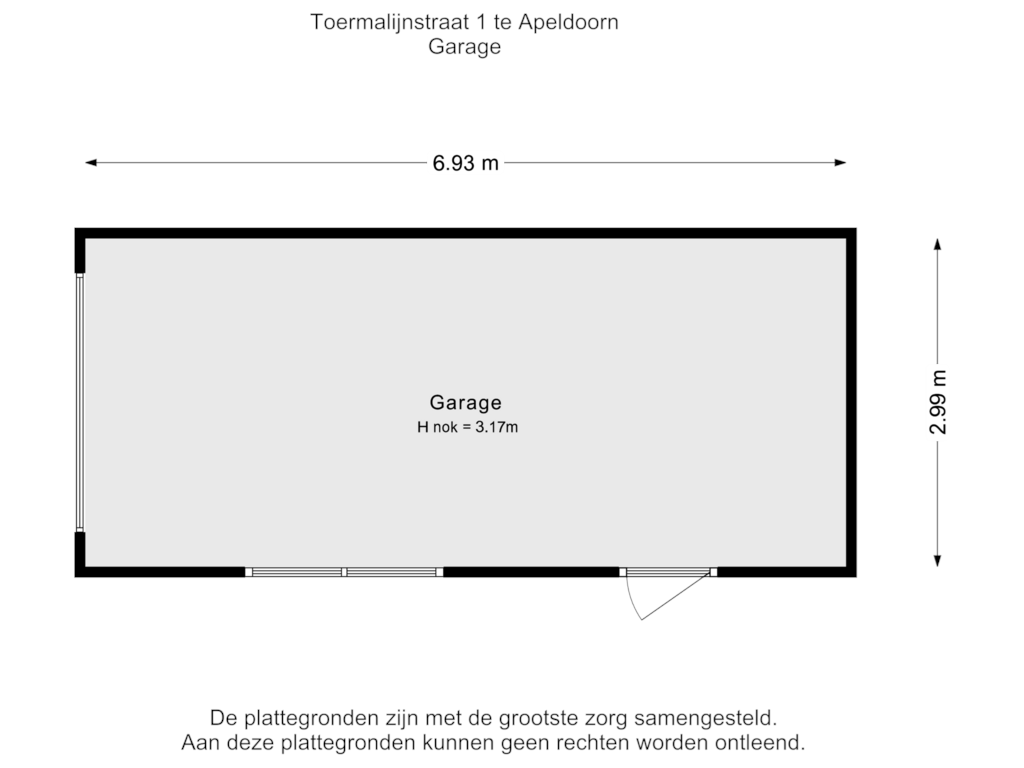 Bekijk plattegrond van Garage van Toermalijnstraat 1