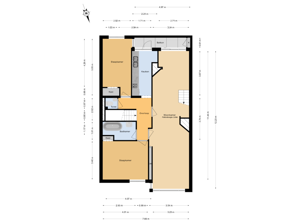 View floorplan of 2e Verdieping of Sinaasappelstraat 12