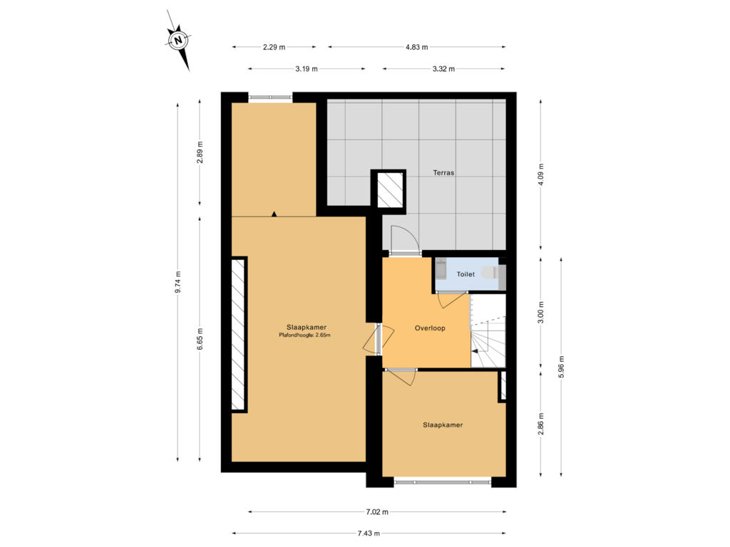 View floorplan of 3e Verdieping of Sinaasappelstraat 12