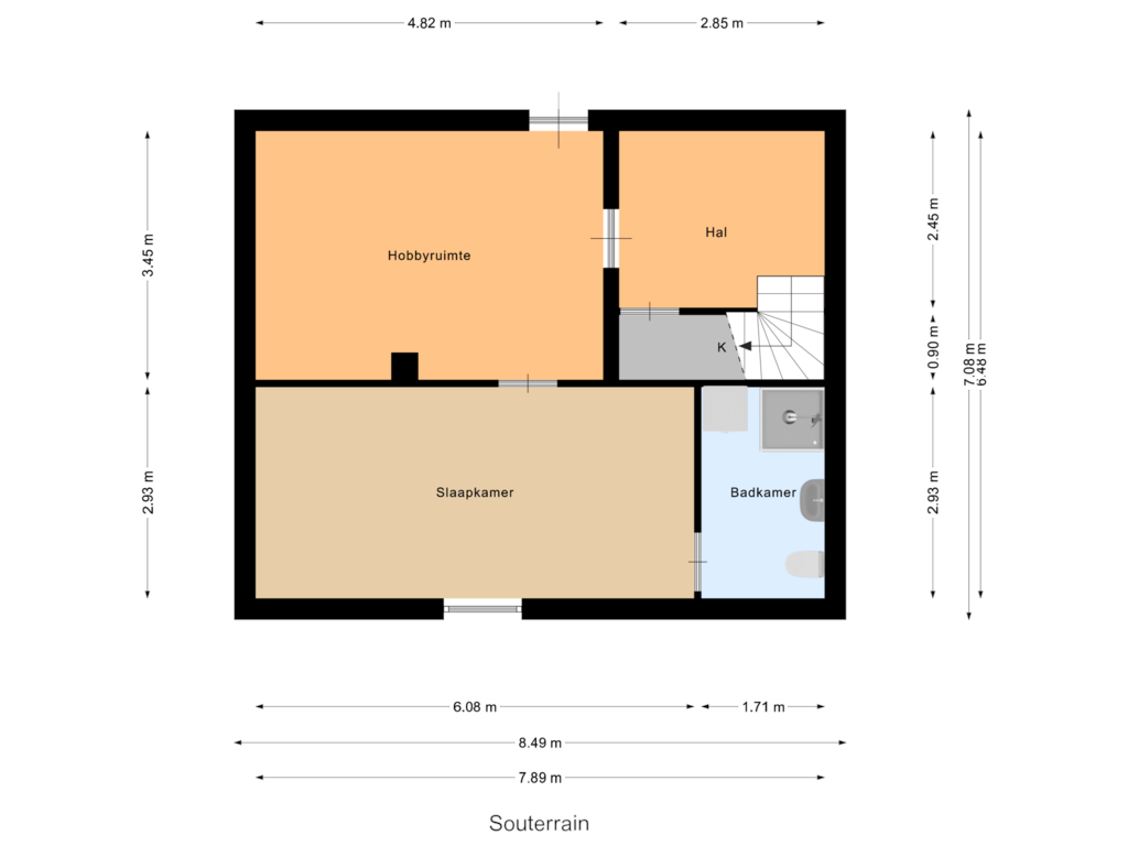 Bekijk plattegrond van Souterrain van van Panhuysstraat 55