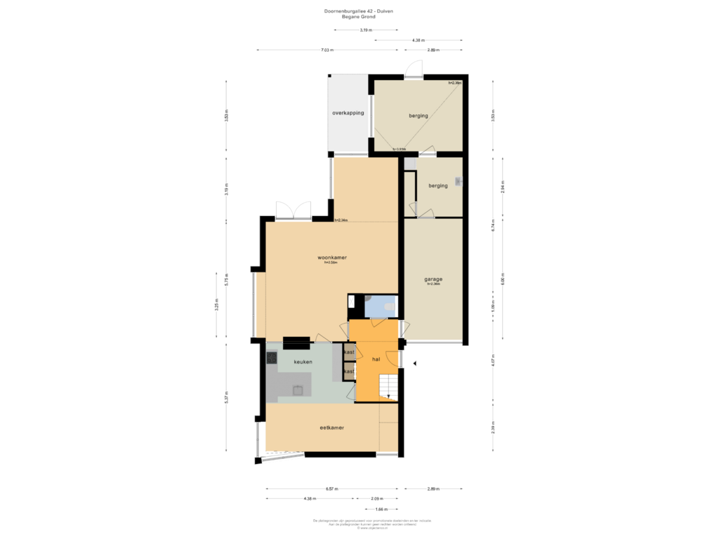 Bekijk plattegrond van BEGANE GROND van Doornenburgallee 42