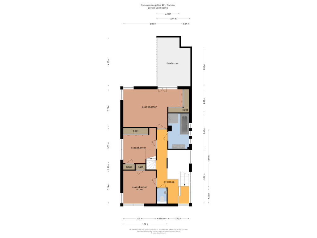 Bekijk plattegrond van EERSTE VERDIEPING van Doornenburgallee 42