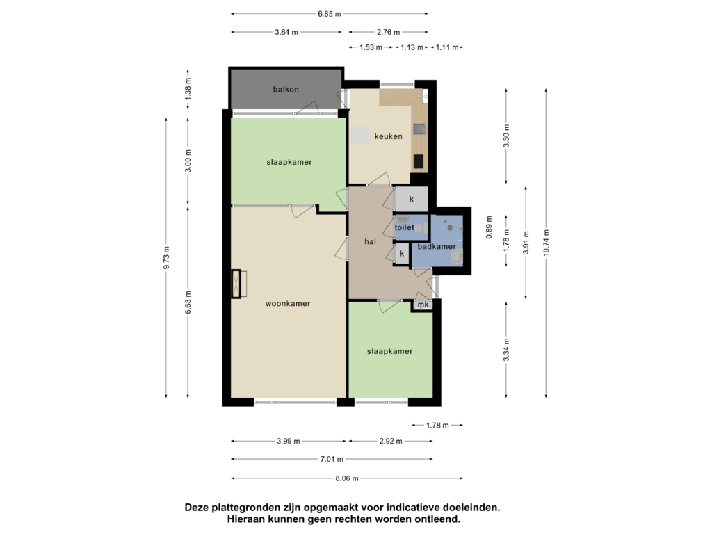 View floorplan of Appartement of Troelstralaan 22