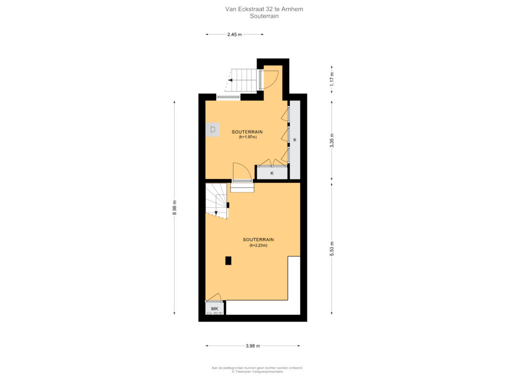 View floorplan of Souterrain of Van Eckstraat 32