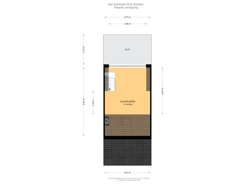 View floorplan of Tweede verdieping of Van Eckstraat 32