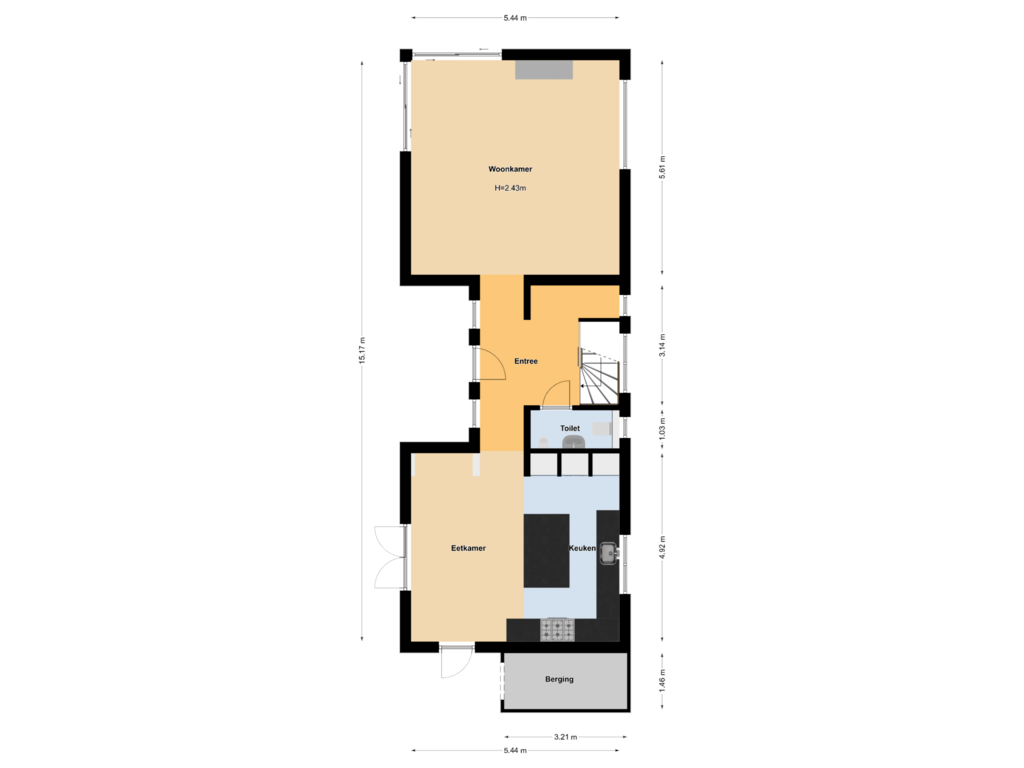 View floorplan of Begane Grond of Bloklaan 22-AZG01