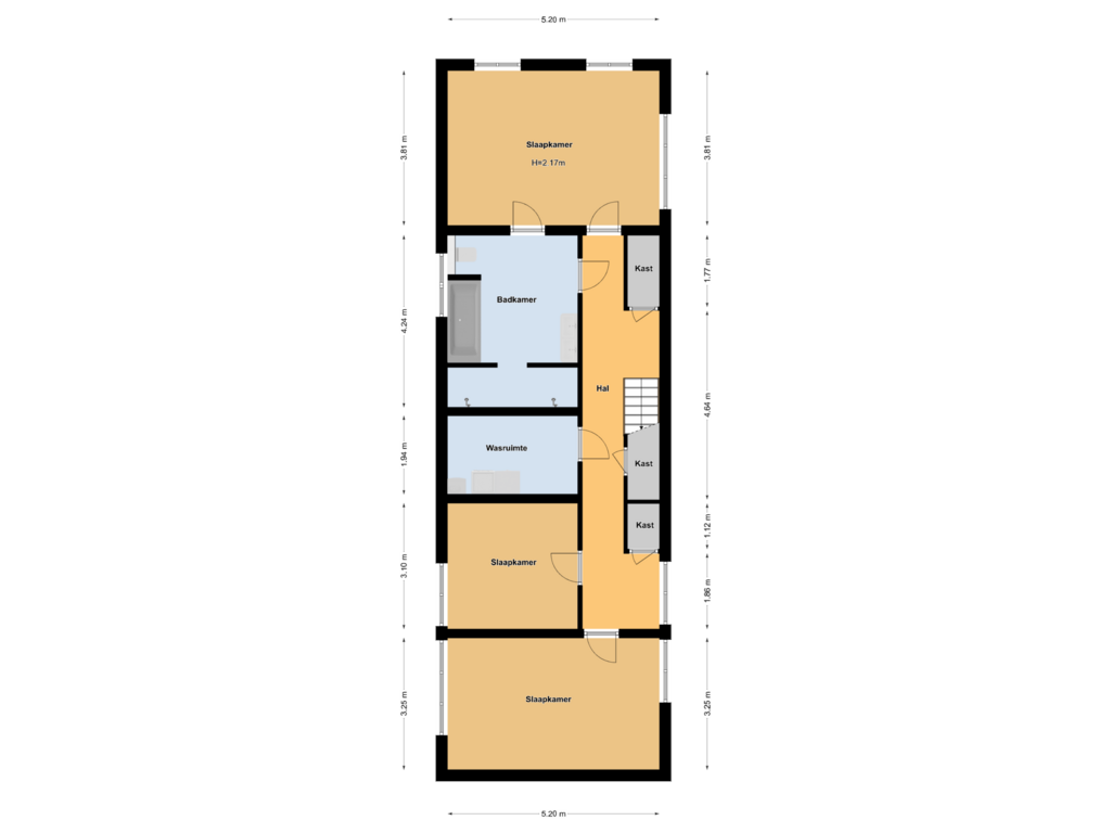 View floorplan of Benedenverdieping of Bloklaan 22-AZG01