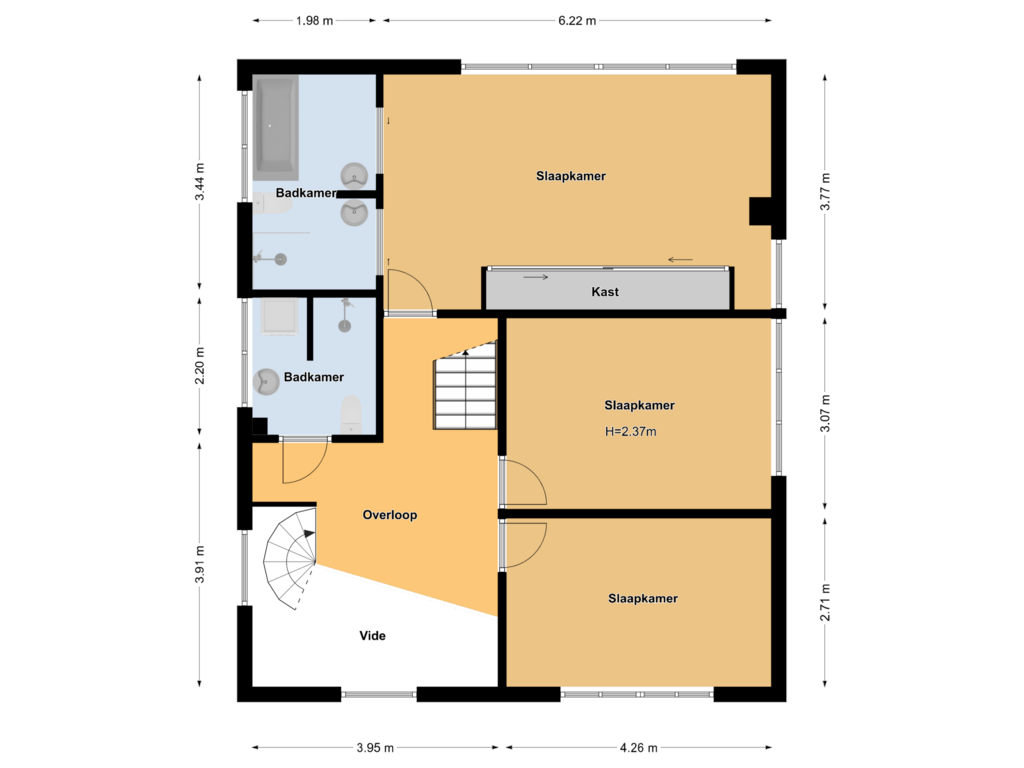 Bekijk plattegrond van Eerste Verdieping van Oosteinderweg 334