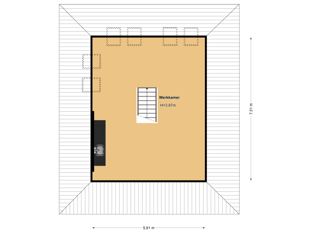 Bekijk plattegrond van Tweede Verdieping van Oosteinderweg 334