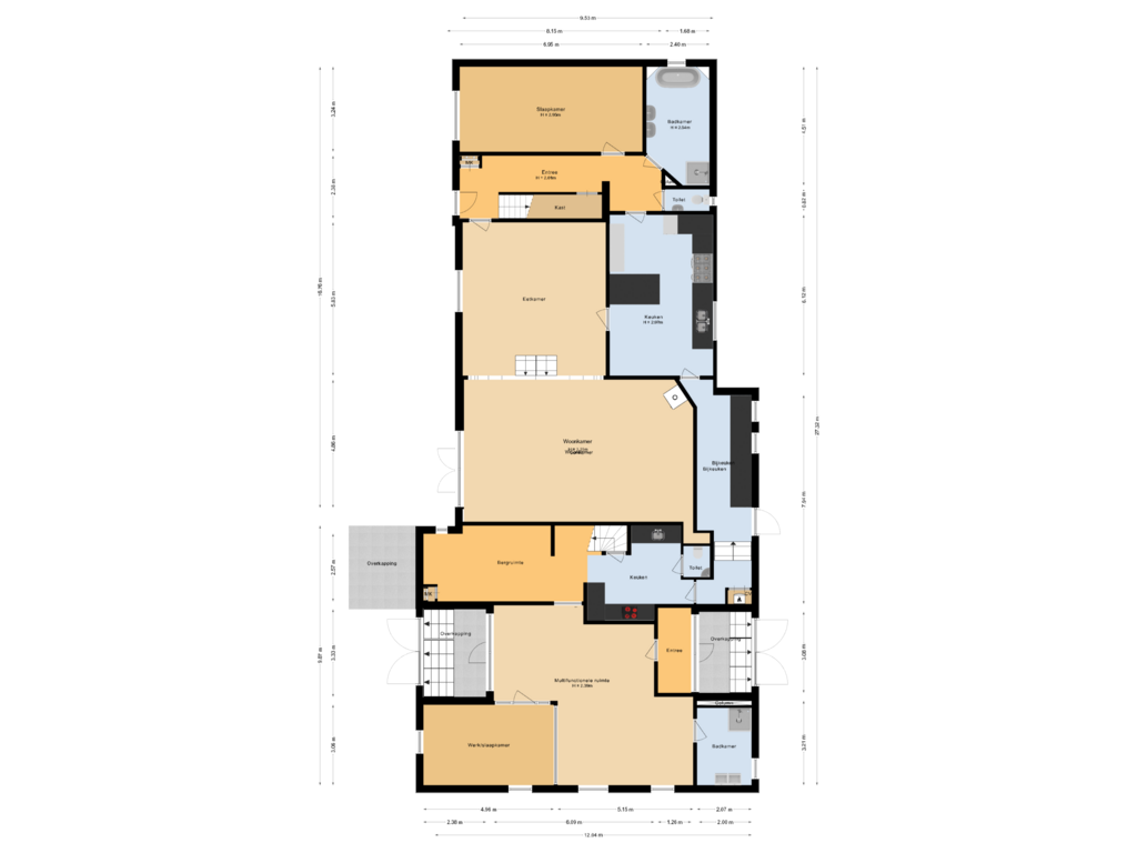 Bekijk plattegrond van Begane grond van Hoge Neerstraat 15