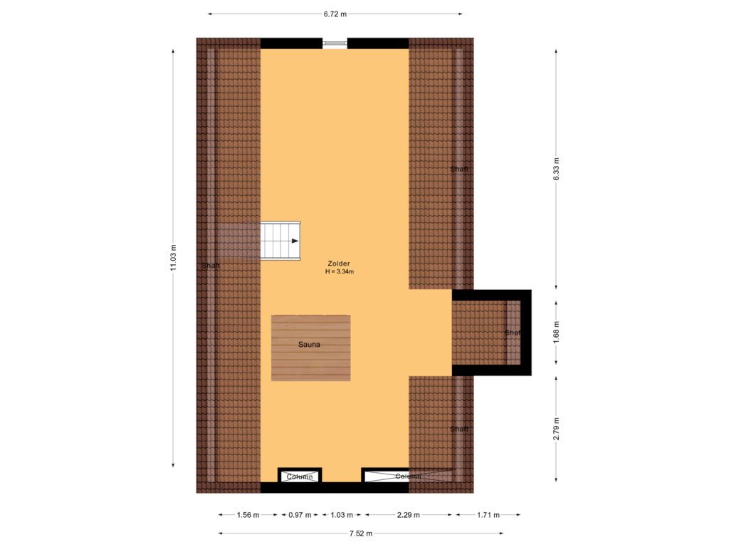 Bekijk plattegrond van Tweede verdieping van Hoge Neerstraat 15