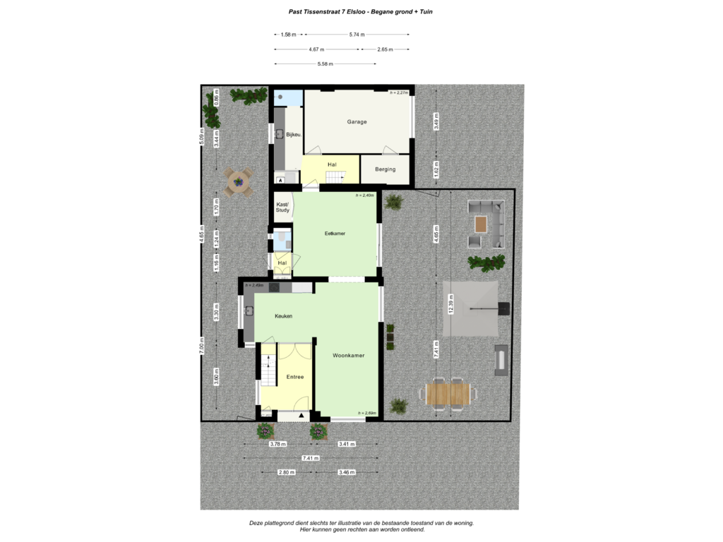 View floorplan of Begane grond + Tuin of Past Tissenstraat 7