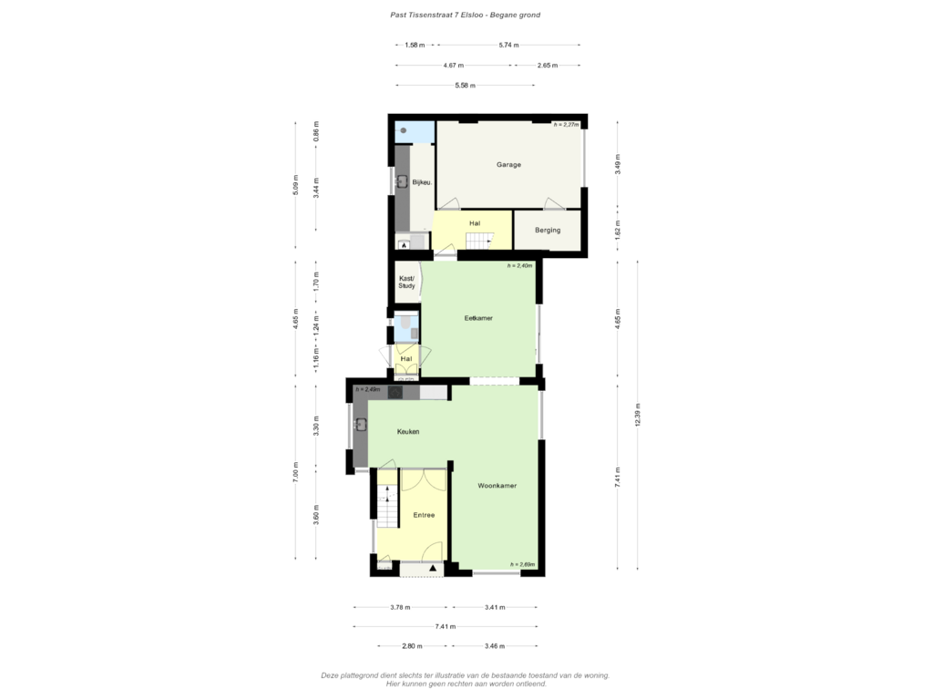 View floorplan of Begane grond of Past Tissenstraat 7