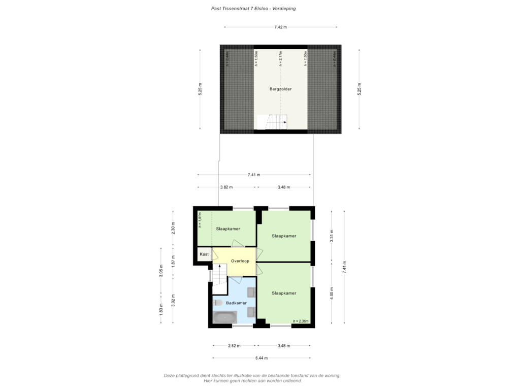 View floorplan of Verdieping of Past Tissenstraat 7