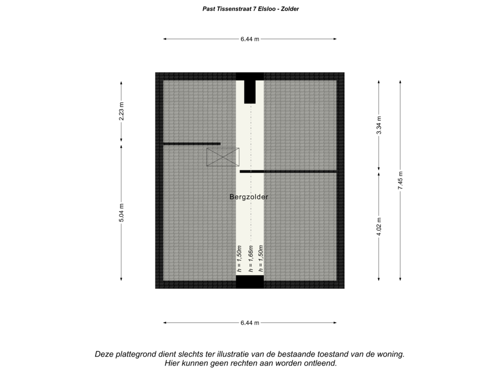 View floorplan of Zolder of Past Tissenstraat 7