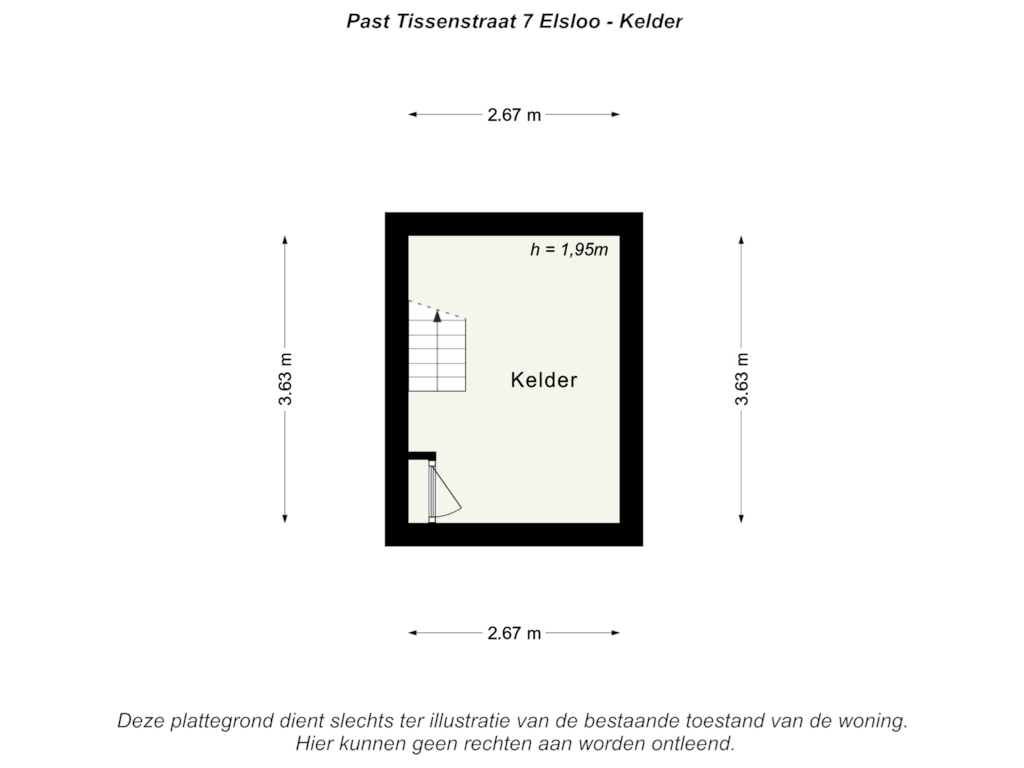 View floorplan of Kelder of Past Tissenstraat 7